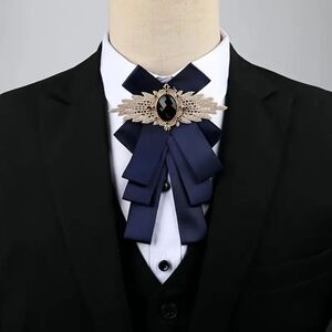 Navy Blue Diamond Ribbon With Flower Collar perfect very elegant